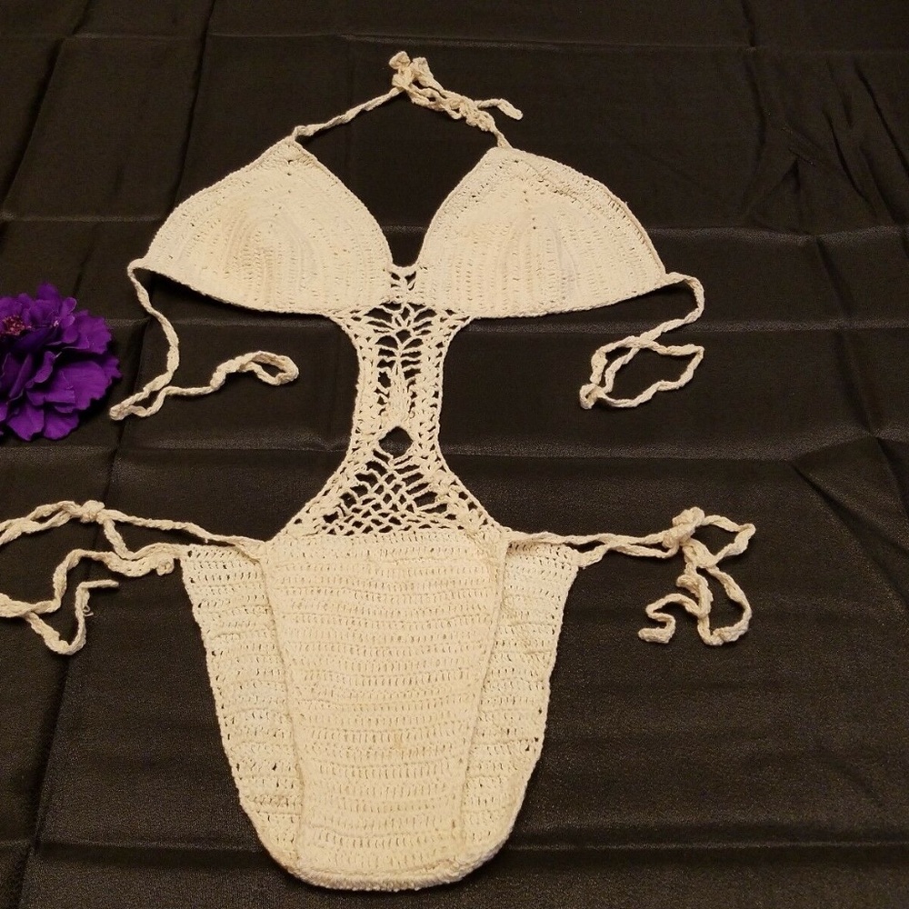 White off Crochet Swimsuit.